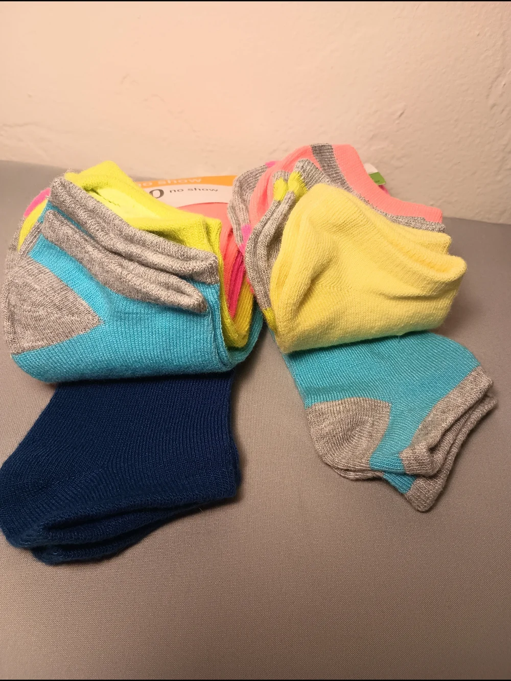 Wonder Nation Girls' No Show Multicolor Socks
